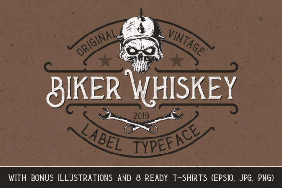 Biker Whiskey Font for Vintage Branding and Creative Projects