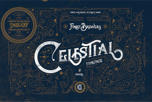 Celestial Font: A Vintage-Styled Display Typeface for Creative Projects