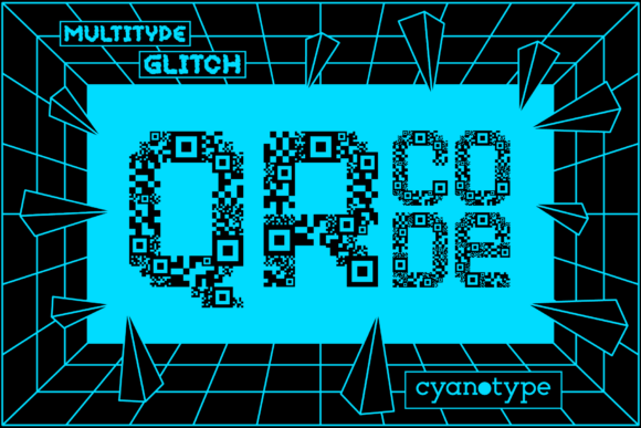 MultiType Glitch QR Code Font: A Unique Display Typeface for Trendy Campaigns