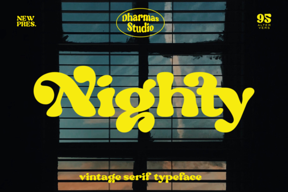 Nighty Font: A Retro Display Typeface for Creative Projects